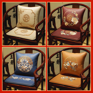 中式高档皮革沙发椅坐垫冬夏两用双面太师椅圈椅官帽椅子坐垫定制