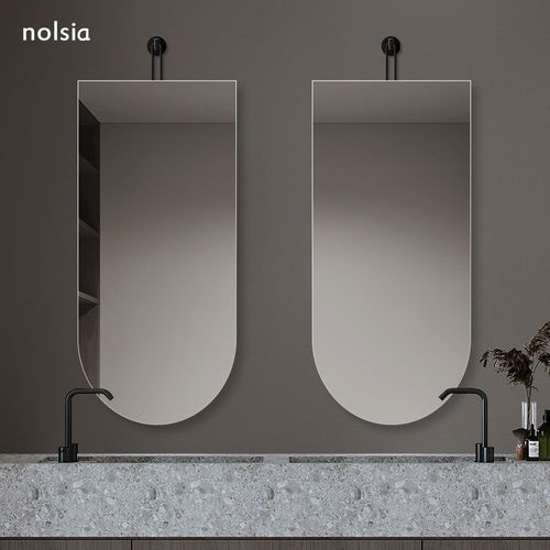 厕所洗脸台镜子异形壁挂浴室柜镜子单独悬空卫生间防爆玻璃镜挂墙