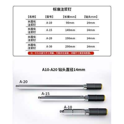 止水针头注浆钉高压注浆机配件灌浆堵漏防水补漏A10A15A20A30水泥