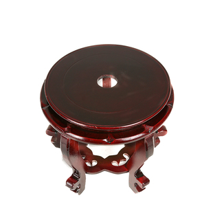 增高花盆景鱼缸底座实木圆形木制花架奇石头花瓶工艺品摆件木托盘