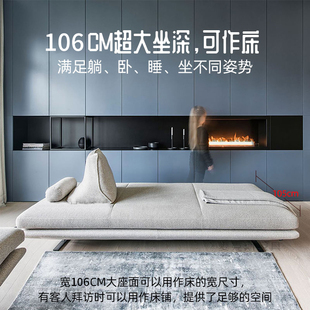 写意空间沙发无扶手小户型客厅面坐背靠背直排沙发床两用