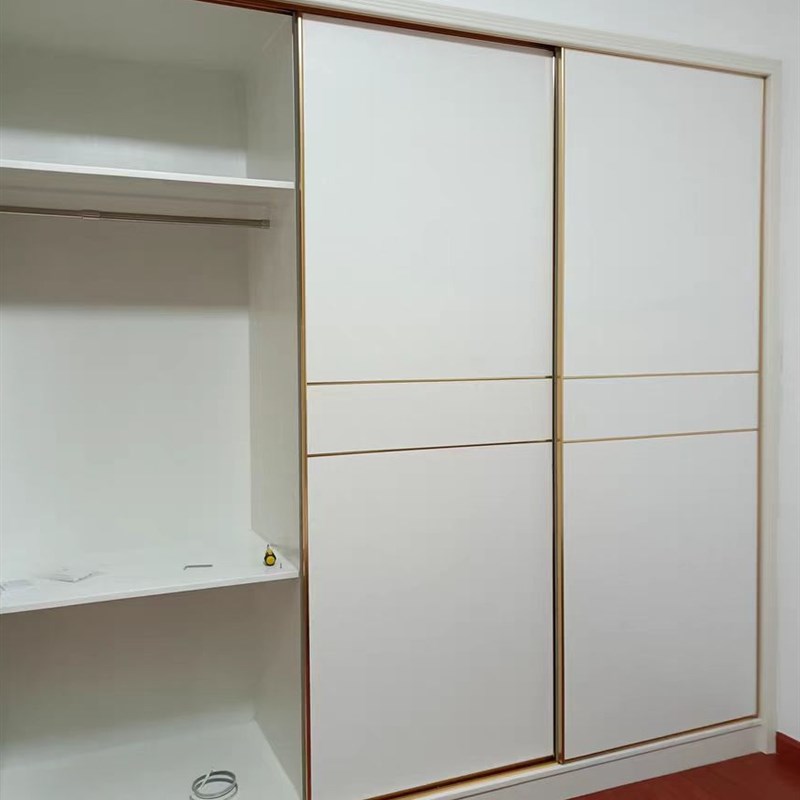 定制衣柜门推拉门极窄移门欧式实木耐磨无异味衣橱门