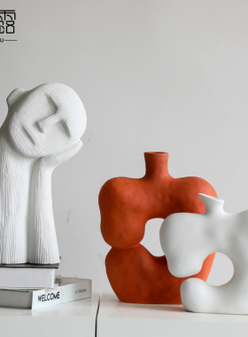 侘寂风创意陶瓷摆设样板间售楼处装饰酒店软装饰品果绿色