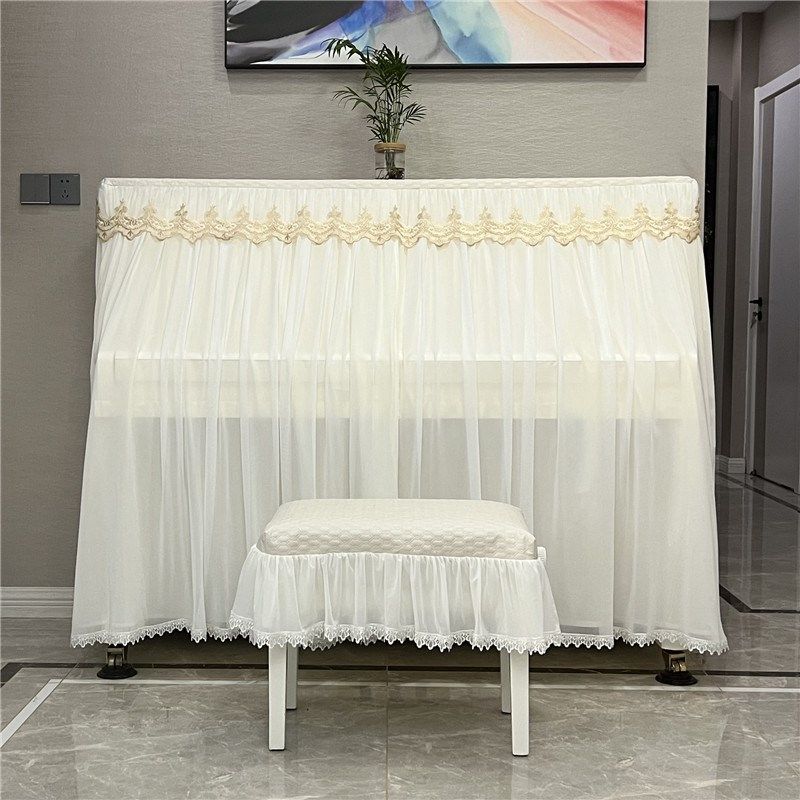 启颜现代布艺蕾丝钢琴罩全包防尘钢琴钢琴防尘罩盖布