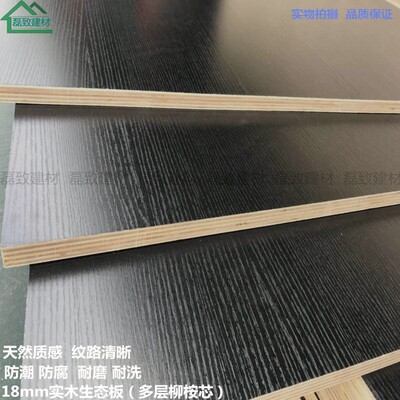 生态板实木免漆板纯黑色环保防水细木工板家具背板