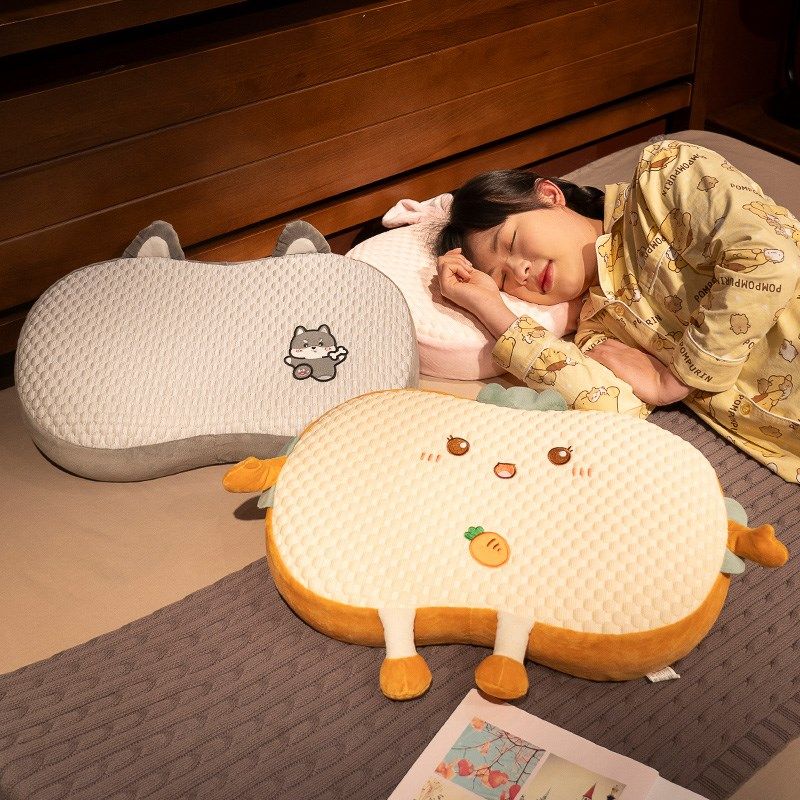 冰豆豆抱枕女生睡觉办公室专用学生宿舍床上记忆棉护腰枕头靠垫夏