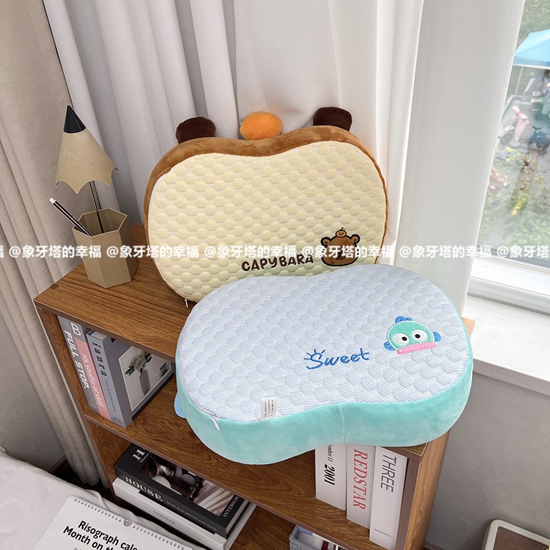 少女心记忆棉枕头卡通学生午睡趴枕儿童小号枕头冰豆豆两用午休枕