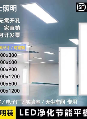 净化灯300x1200led洁净灯30x90医院手术室无尘车间超薄吸顶平板灯