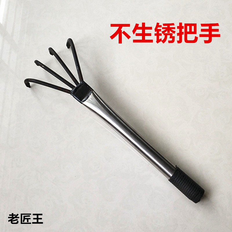 手耙子铁楼爬赶海小四齿扒全钢贴瓷砖农民家用松土挖地翻种花草耙
