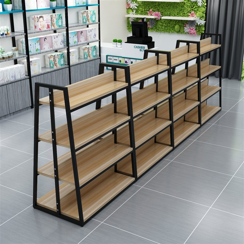 中岛柜展示台双面超市货架展示架多层零食架化妆品精品展示柜