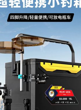 2024牧马人19升全套钓箱新款多功能迷你小钓箱轻便小巧免安装钓箱