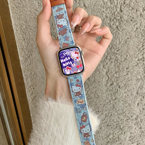 【复古牛仔kitty】苹果可爱表带