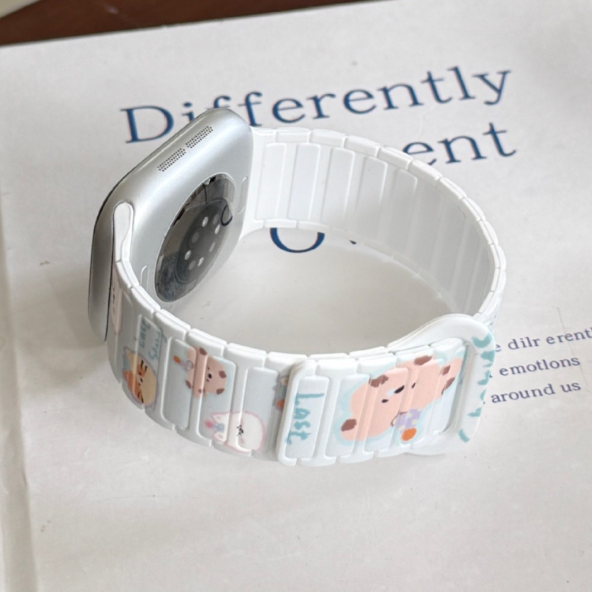 苹果手表硅胶磁吸印花表带