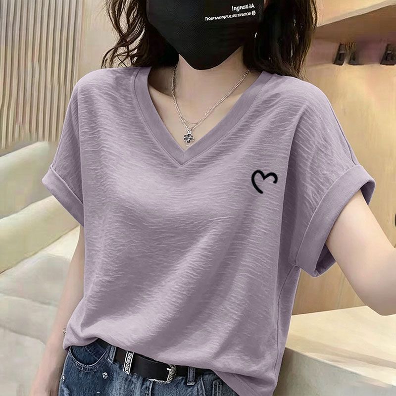 纯棉短袖女T恤休闲减龄显瘦