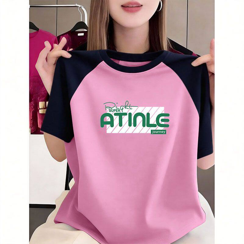 时尚新款夏季女装短袖纯棉T恤女