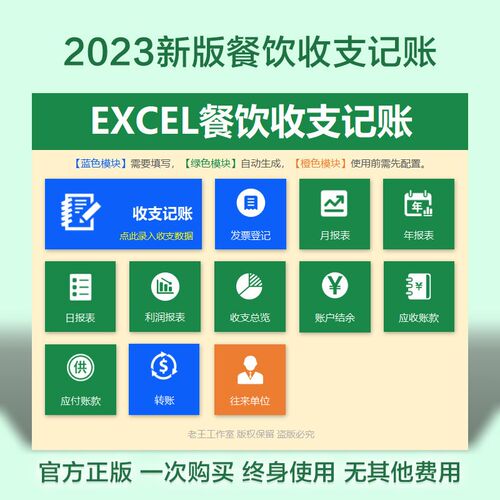 餐饮收支记账软件系统财务店成本算利润做账报表格