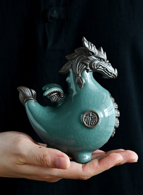 创意龙陶瓷招财吉祥物客厅玄关酒柜装饰品公生肖龙摆设