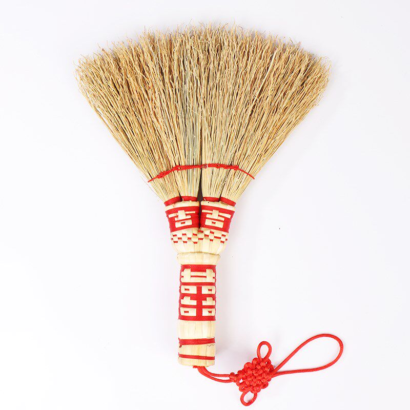 粱苗扫床小扫把老式笤帚结婚新居小挂饰房间红扫帚挂件喜庆扫车
