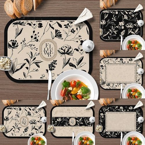 奶油风侘寂风皮革餐桌垫西餐垫小餐垫防水防油隔热防烫餐盘碗垫