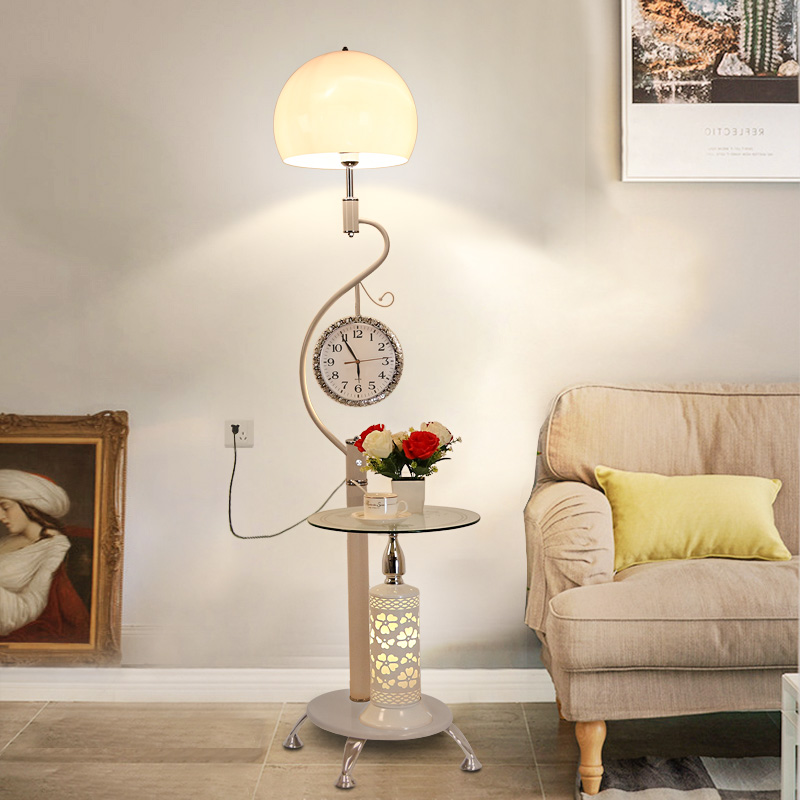 创意时尚现代落地灯茶几客厅钟表个性沙发卧室书房装饰床头灯