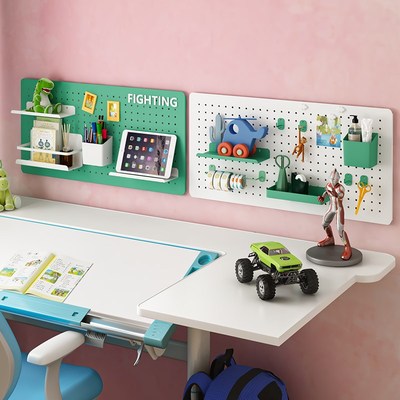 洞洞板墙上置物架挂钩配件免打孔磁吸贴玄关书桌墙V面挂板造型收
