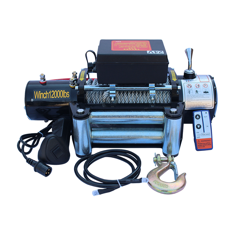 电动绞盘12v车载24v绞盘机越野车自救绞盘车O用电动葫芦卷扬机吊