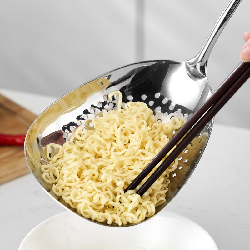 316L不锈钢漏勺油渣笊篱商用家用捞取勺网漏火锅T捞面捞水饺大滤