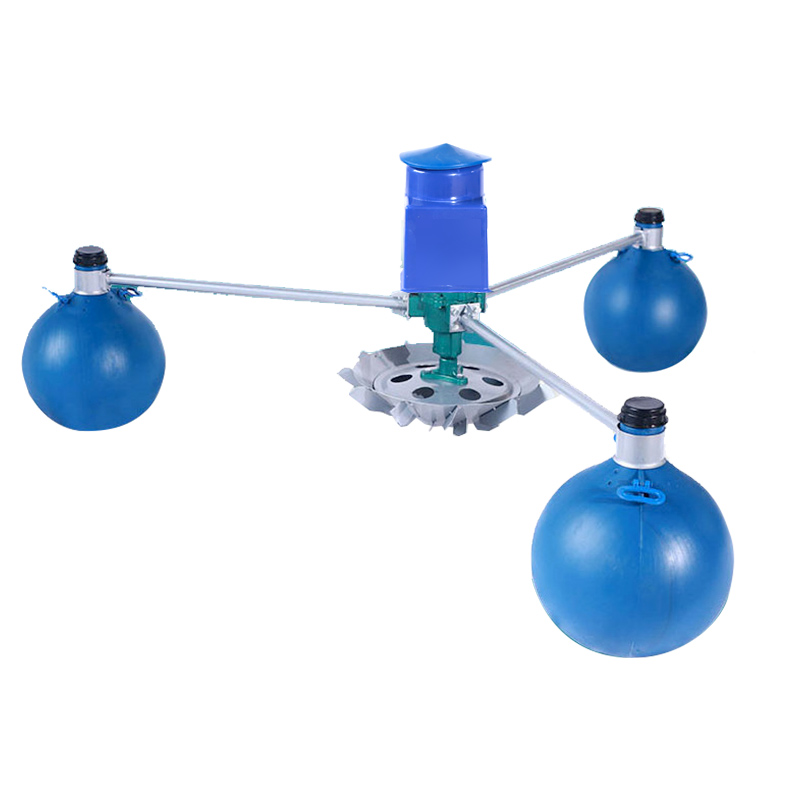 绿一叶轮式增氧机鱼塘o浮式水泵池塘制氧大型养殖爆气式增氧机气