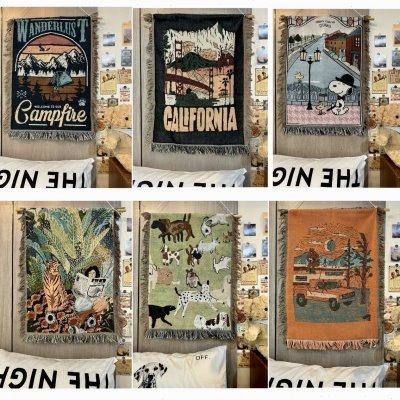 小挂毯编织棉线毯含流苏盖毯房间民宿装饰挂布沙发椅子餐柜帘盖巾,居家布艺,挂毯/壁毯,淘宝优惠券,粉丝福利购,淘宝优惠卷