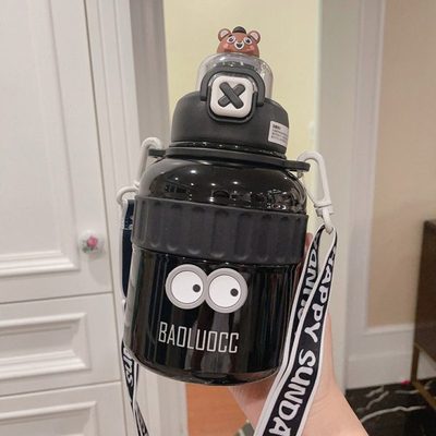 不锈钢保温杯大容量1000ml男女士学生2024新款吨桶吨吸管大肚水壶