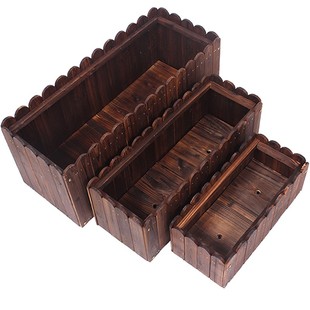 防腐木花箱户外大号碳化木花盆长方形种植箱木花槽家用阳台种菜箱