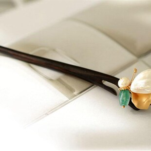 及笄礼发簪 木簪子diy手工复古气质丸子头盘发 时尚蝴蝶唯美发饰