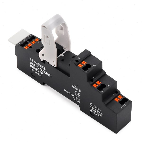 恩爵导轨式小型中间继电器底座5脚8脚弹簧式接线RSZE05P RGZE08P