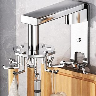 免打孔铲勺子收纳挂架挂钩神器置物家用多功能锅铲子旋转厨房用品