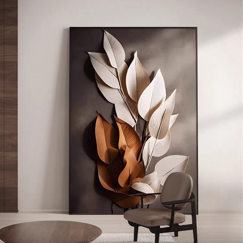 现代简约客厅玄关装饰画轻奢高级感餐厅侘寂风沙发背景墙落地挂画