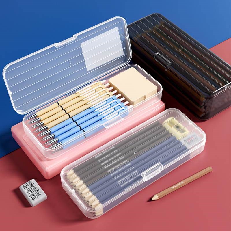 笔盒收纳盒整理收纳马克笔大容量铅笔收纳盒多功能学生透明文具盒