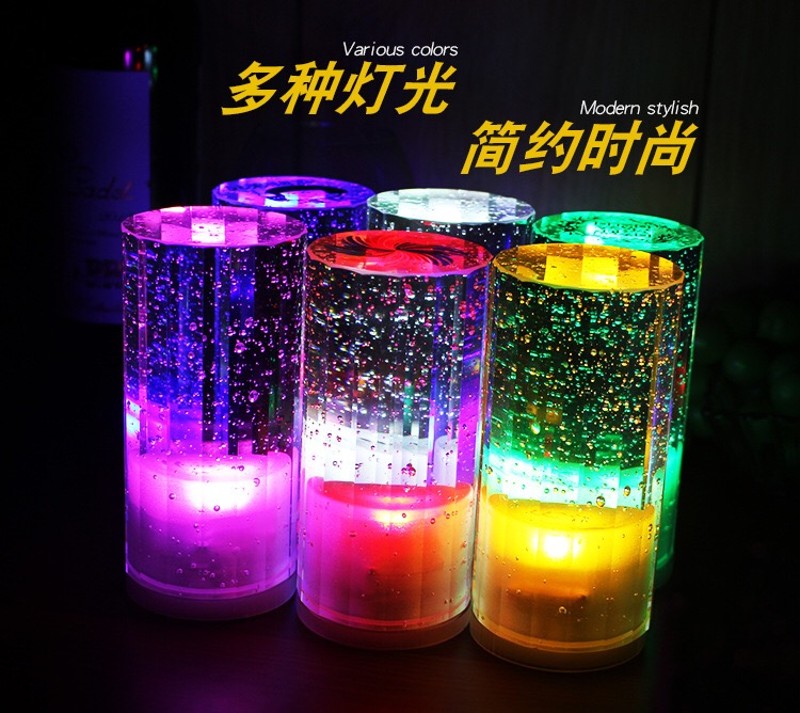 led酒吧台灯ktv咖啡餐厅桌灯酒吧创意个性装饰烛灯户外小夜灯充电