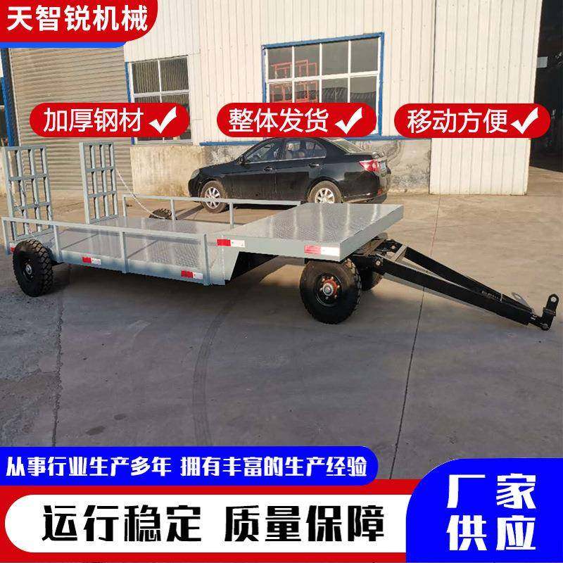 定制厂区转运工具车车间物料运输周转车带转向平板车牵引式平板车