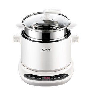 小浣熊电煮锅蒸煮一体宿舍泡面小型分体式一人小火锅家用