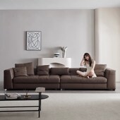 布雷泽沙发意式 极简头层真牛皮设计师客厅家用小户型直排沙发