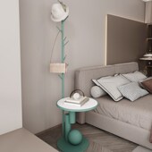 床边挂衣架落地衣帽架转角卧室铁艺床头柜一体衣架酒店床边柜