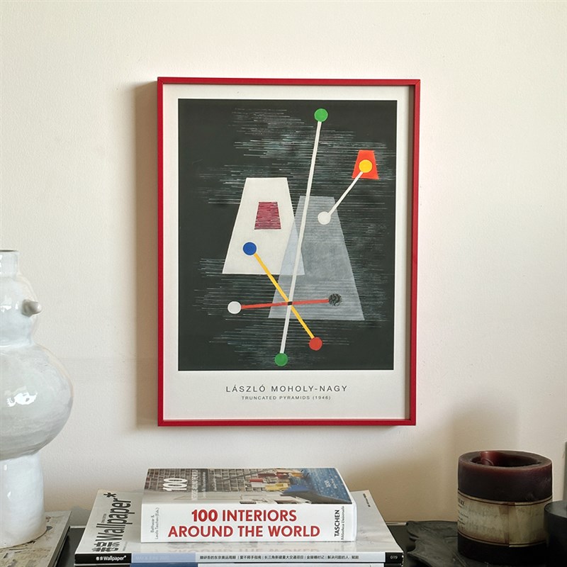 GeGe复古包豪斯几何客厅装饰画卧室玄关书房双联画现代高级感挂画