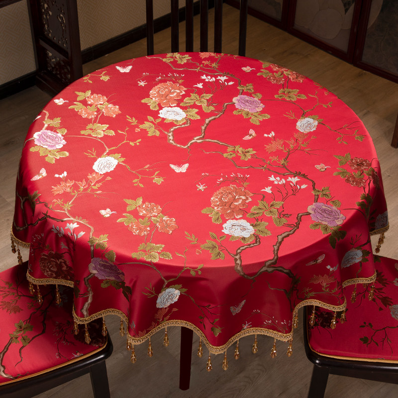 新圆桌布档仿真丝圆盖巾餐桌布客厅茶几盖布台布尺寸定制,居家布艺,桌布,淘宝优惠券,粉丝福利购,淘宝优惠卷