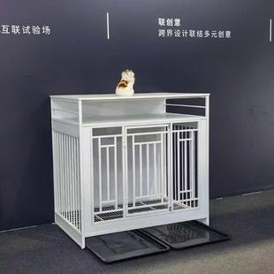 现代家庭室内宠物狗笼带储物收纳抽屉宠物柜超坚固狗舍带可收纳