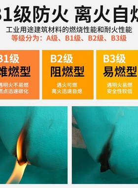 B级绿色挡烟垂壁防火布阻燃布耐高温户外露营防火垫电焊布隔热布