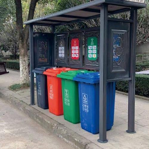 垃圾分类亭收集亭定制户外不锈钢宣传栏做雨棚广告牌小区公告架子
