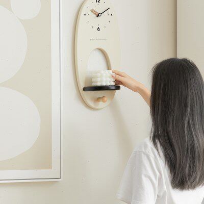 EMITDOOG现代简约免打孔钟表挂钟家用客厅艺术大气创意时钟装饰墙