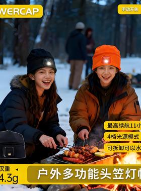 冬季防风照明灯帽露营登山保暖男女夜钓头戴式头笠帽户外2025新款