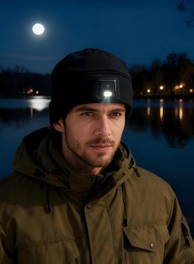 登山照明一体帽男女看书检修爬山多功能头戴式灯帽防风保暖头笠帽