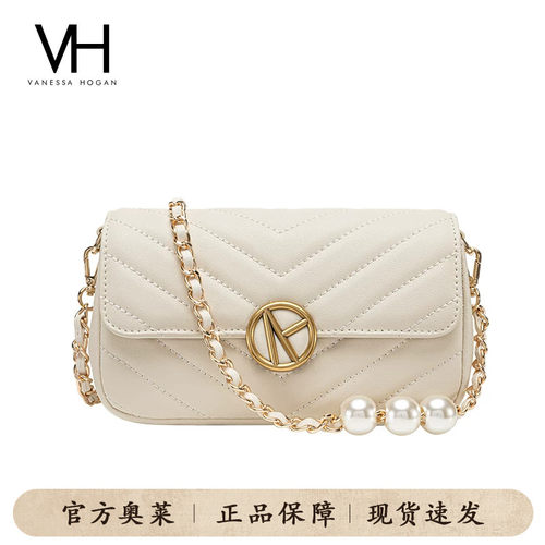 VH女包雅然斜挎包新款珍珠链条包
